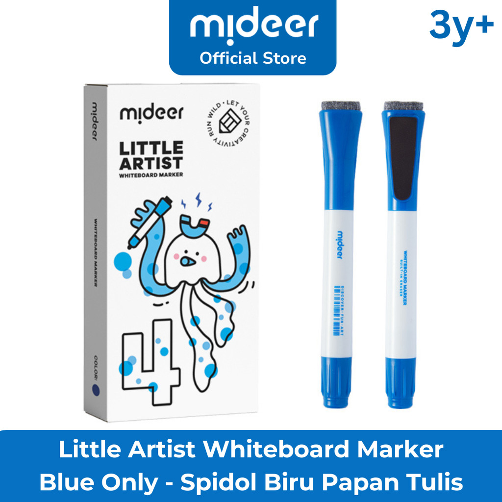 

Mideer Little Artist Whiteboard Marker Blue Spidol Biru Papan Tulis