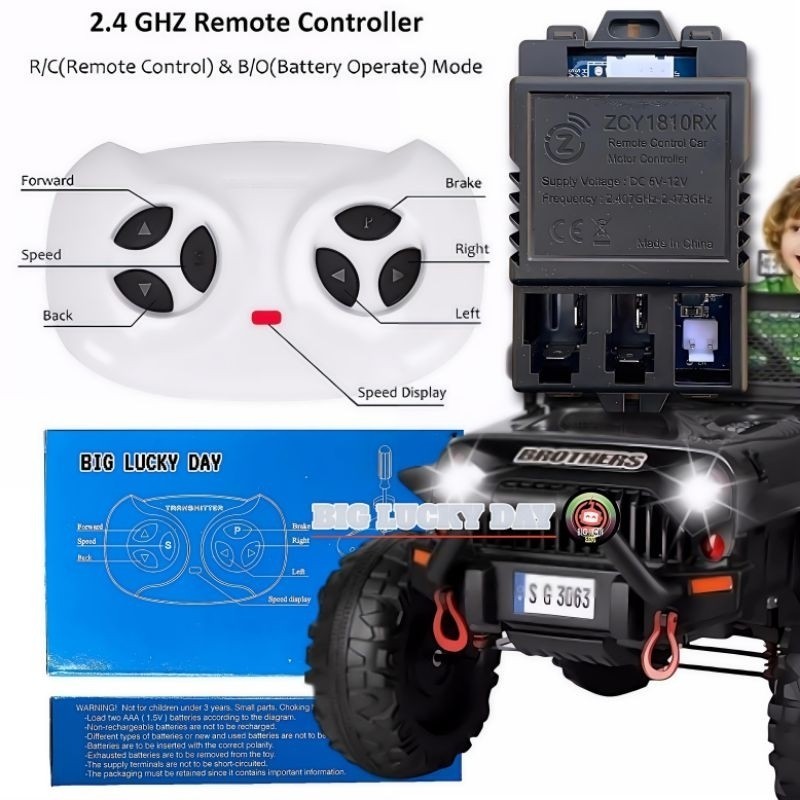 Remot Receiver Zcy1810Rx / Jr1810Rx 7Pin / 5Pin 6V - 12V Mobilan Aki Anak Remote Control Ic Modul