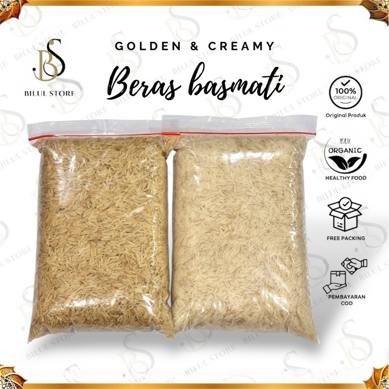 

Beras Basmati India 1kg – Golden Sella / Creamy Sella – Nasi Kebuli Biryani Premium
