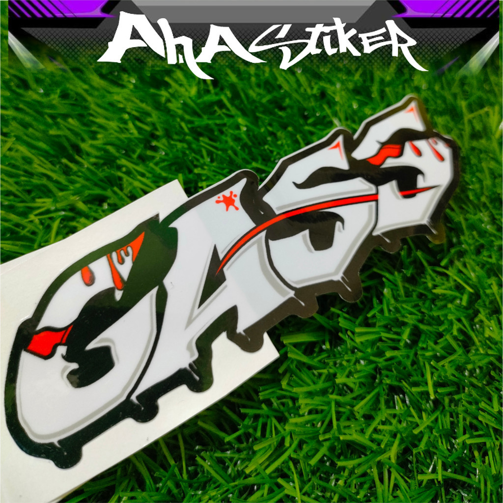

Stiker viral | kata-kata | Gass | vinyl Glossy/Hologram stiker potongan presisi terbaru stiker kecil gass