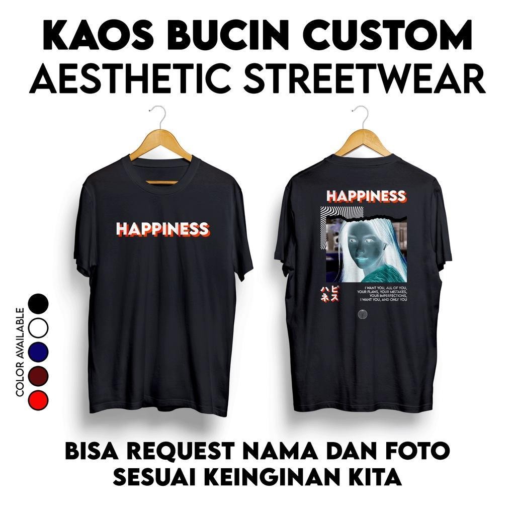 Kaos Bucin Negative Effect Streetwear Aesthetic / Kaos Custom Sablon Satuan Murah / Pria & Wanita (U