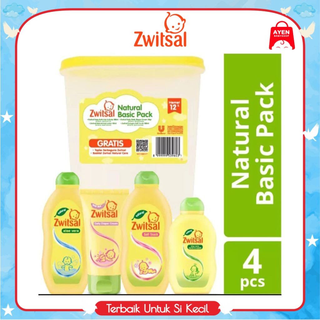 Zwitsal Natural Basic Set Paket Sabun Toples Paket Kado Bayi Newborn Paket 4 In 1