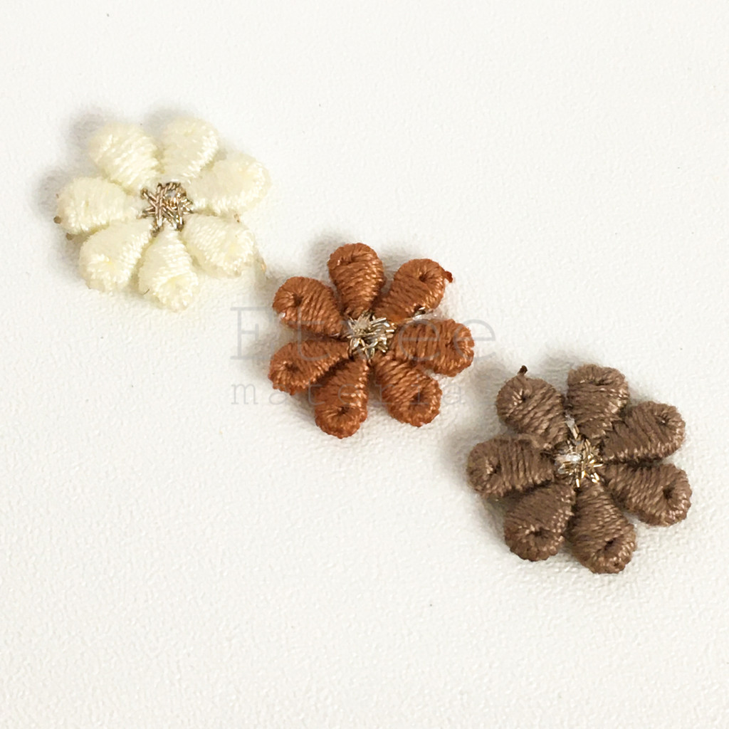 APK190 Aplikasi rajut knit bros Bunga Daisy kecil mini patch