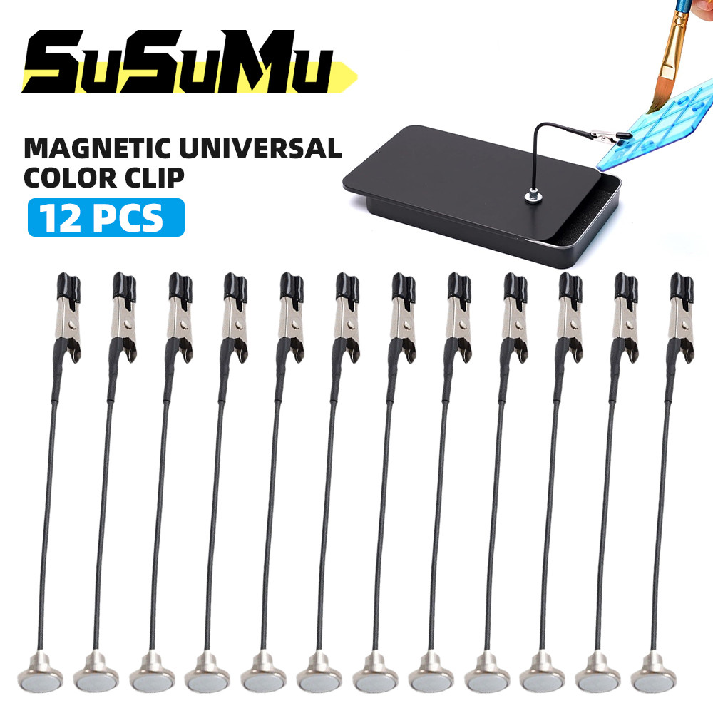 

Painting Stand Base Holder 12PCS Magnetic Bendable Alligator Clip Sticks Flexible Modeling Tools for Airbrush Model Crafting