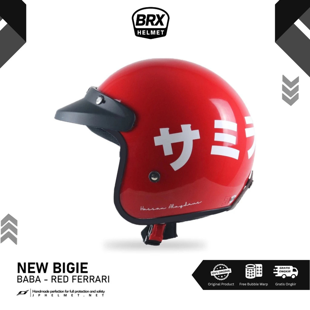 Helm JP Retro New Bigie Limited Edition - Baba Original SNI - Helm Bogo Retro Motif BRX Helmet