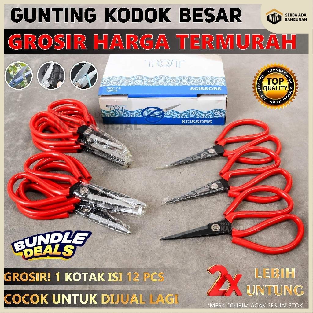

SAB 1 Box Grosir Gunting Kodok (Bahan kain) / GUNTING KAIN KODOK KERTAS SERBAGUNA / Gunting kodok 8"/ Gunting kain / Gunting Karton / Gunting serbaguna / GUNTING BESAR SCISSORS GUNTING KERTAS SERBAGUNA (1 BOX 12 PCS)