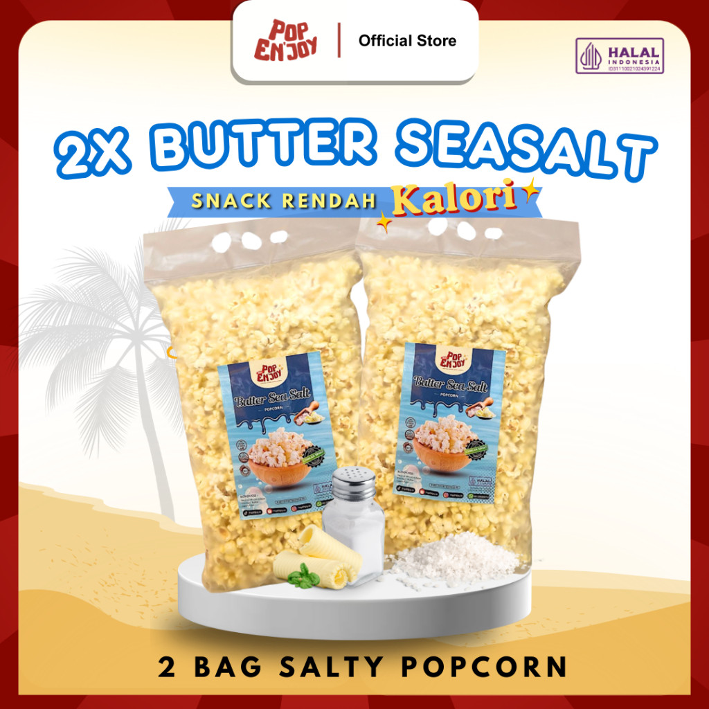 

[BUNDLING 2] SEA SALT POPCORN - PopENjoy / Camilan Asin Butter Crispy Popkorn Jagung Sehat Premium