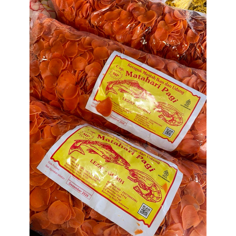 

Kerupuk Matahari Pagi Oren Putih Bawang Warna Warni / Kerupuk Bawang Merah Putih Bawang / Kerupuk MP / Kerupuk bubur nasi uduk 4.8kg