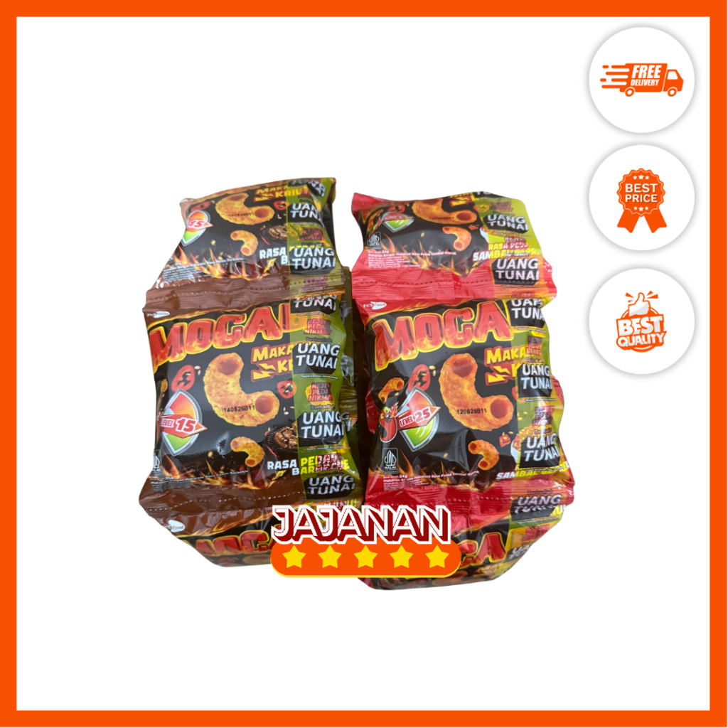 

Mocabe Makaroni Kriuk Kering Pedas Berhadiah Uang Rasa Ayam Geprek/BBQ 10 pcs x 25gr Makanan Ringan | Jajanan Snack Grosir Termurah