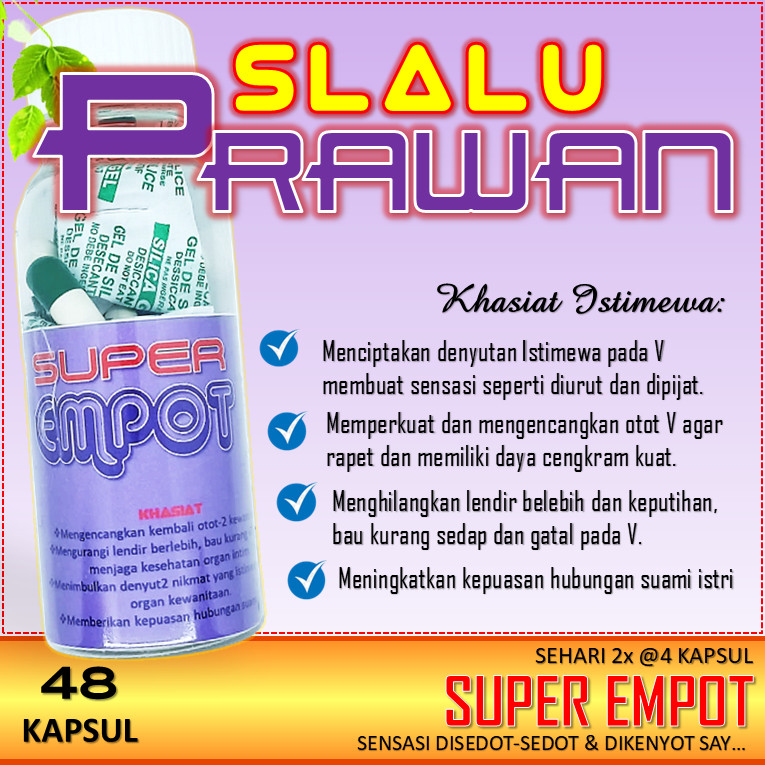 PREMIUM SUPER EMPOT Empot Ramuan Obat Pil Jamu Herbal Penambah Gairah Rukun Wanita Istri Frigit Empo