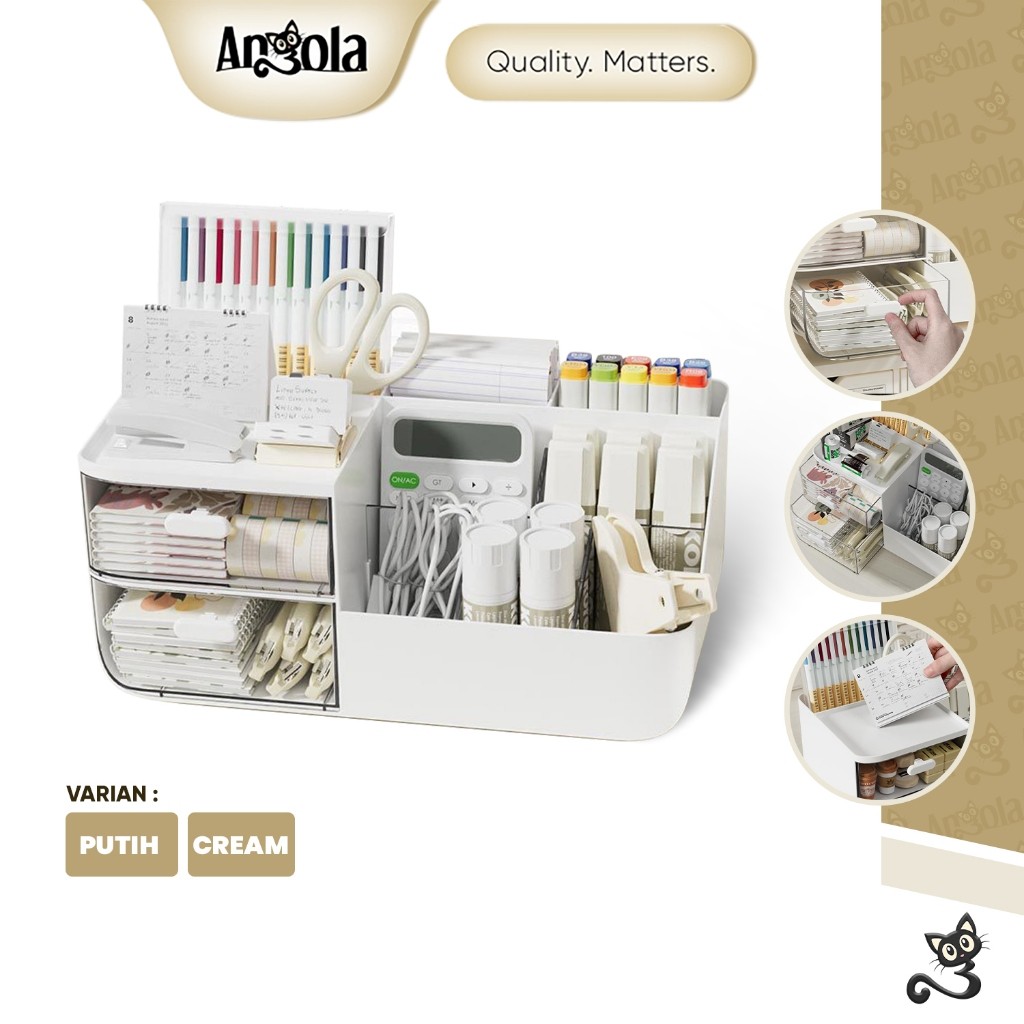 

New ANGOLA Rak Alat Tulis / Skincare / Make Up C36 Stationery Organizer / Rak Penyimpanan MultifungsiPremium