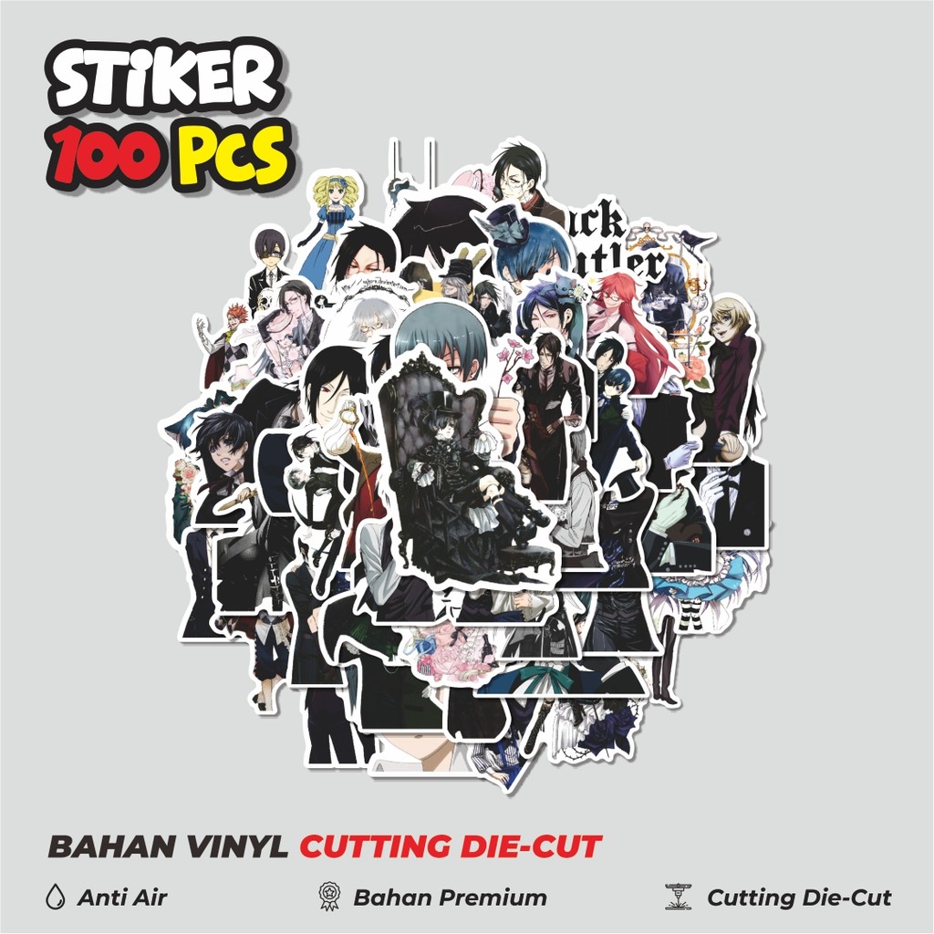 

Terbaru! 50 pcs Stiker Anime Black Butler Char Mix 3 Dekorasi Lucu Kreatif untuk Notebook, Skateboard, HP