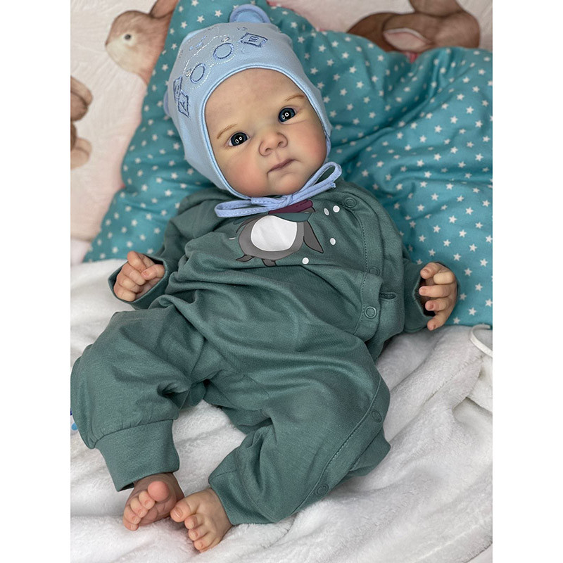 

48cm Full Vinyl Body Bettie Painted Hair Lifelike Cuddly Baby Multiple Layers Painting 3D Skin with Visible Veins