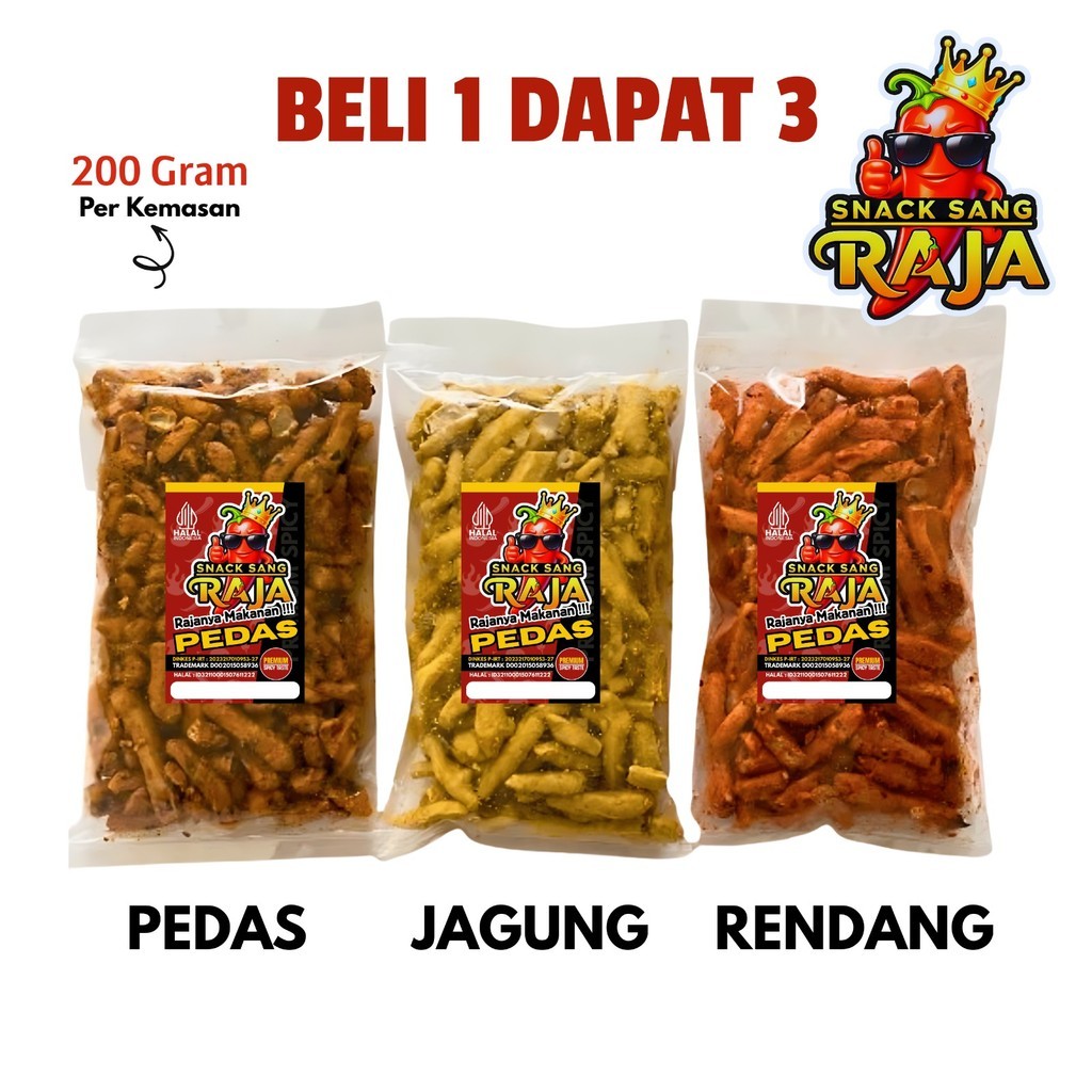 

Snack Sang RAJA - Basreng Beli 1 Dapat 3 Varian Berbeda Bundling 600gr