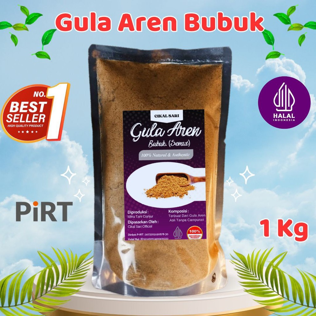 

1 KG / 1000GRM Gula Aren Bubuk Organik Palm Sugar Gula Semut Organik