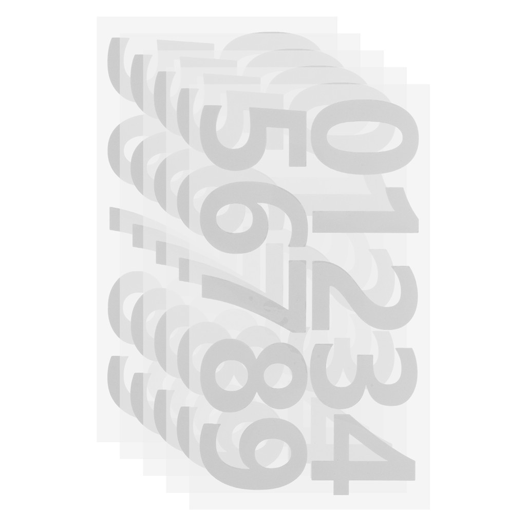 

5 Sheets Reflective Digital Stickers Adhesive Numbers for Bins Decals Small Trash Can Large Racing DIY Mailbox