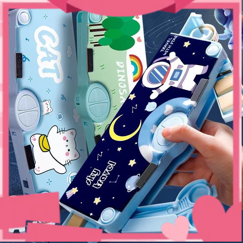 

【Puluz】Kotak Pensil Multifungsi Motif Unicorn / Dinosaurus / Astronot Untuk Anak Lengkap Peruncing Gunting Isolasi Penghapus Penggaris