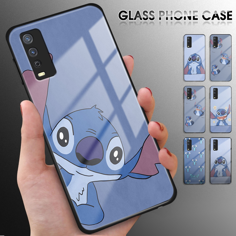Untuk Vivo Y20 Y12S 2021 Y20S G Y20a Y20i Y20T Y20g Y12A Luxury Soft Edge Cartoon Cute Stitch Glossy