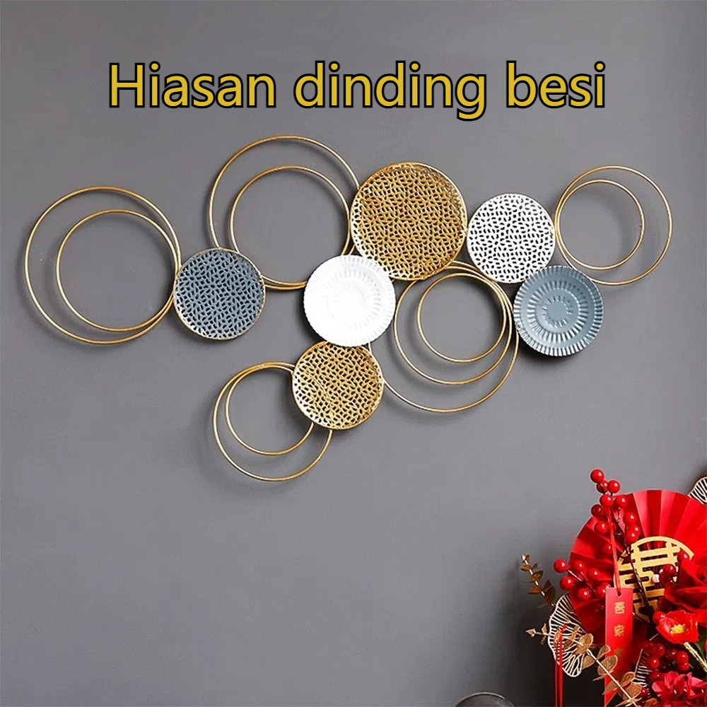Hiasan Dinding Besi Ruang Tamu Kamar Tidur / Wall Decor Circle Hiasan Dinding / Nordic Ruang Tamu Ka