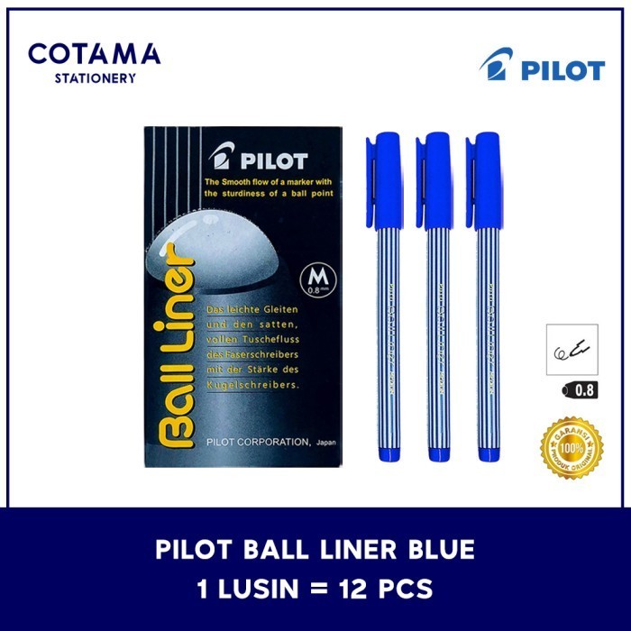 

promo ✨ -Pulpen Pilot Balliner / Bolpoin Ball Liner 0.8 mm - 1 lusin isi 12 pcs - Hitam