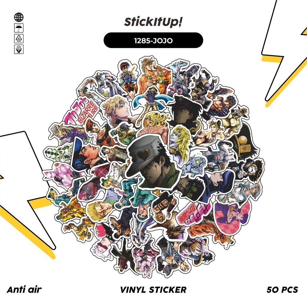 

COD✨ 100 Pcs Stiker Jojo's Bizarre v2 Lucu Anti Air Untuk Dekorasi Notebook Sepeda Skateboard Handphone DIY