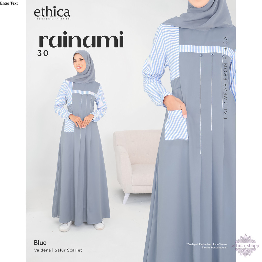 Ethica - Gamis Wanita Dewasa Terbaru Rainami 30 by Ethica original dress muslimah simple nyaman terb