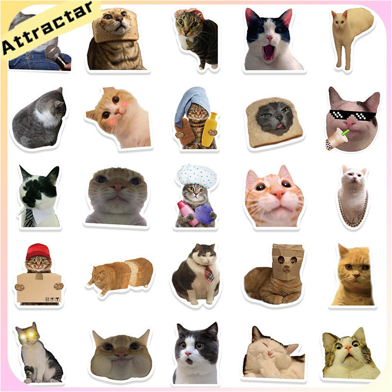 

Kartun Lucu Cat Scrapbook Stiker Graffiti Personalized Bagasi Kasus Telepon Guitar Skateboard