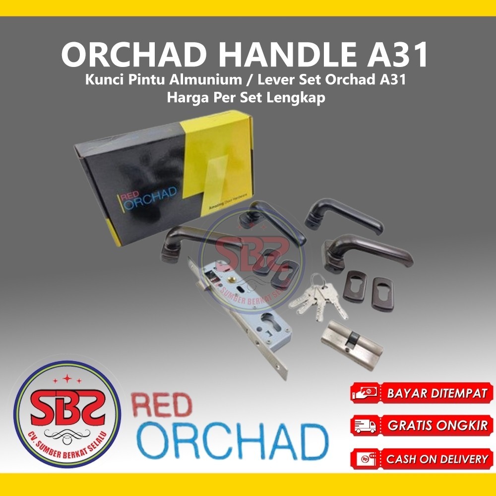 ORCHAD A31 - Kunci Pintu Aluminium Orchad A31 - Lever Set Orchad A31 / Kunci Pintu Almuni Orchad A31
