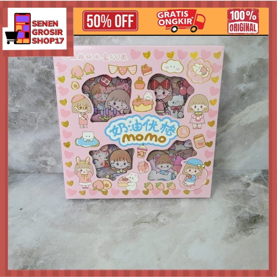 

SN COD Stiker Momo x BTS 100 pcs Stiker Motif Korea Lucu Anti Air Stiker per BOX