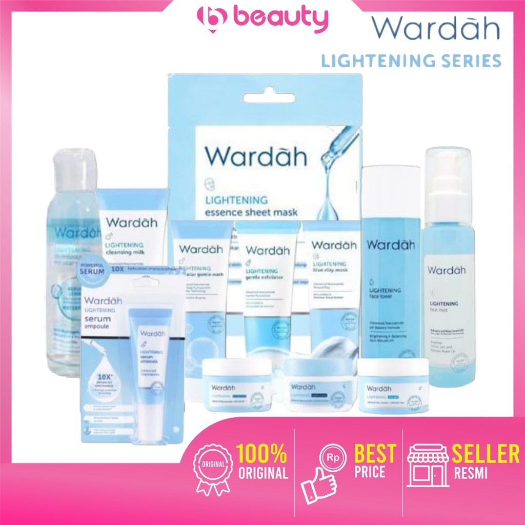 Wardah Lightening Series | Day | Night Cream | Face Wash | Facial Foam | Mask | Scrub | Toner Milk |