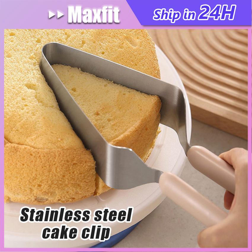 Pisau Kue Segitiga 2 In 1 Penjepit Kue Ulang Tahun / Clamp Sekop Kue Shovel Kue Stainless Steel Cake