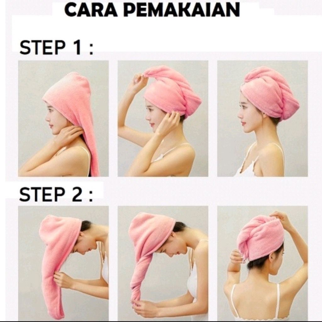 Handuk Pengering Rambut Microfiber / handuk pengering rambut kepala / handuk pengering rambut dewasa