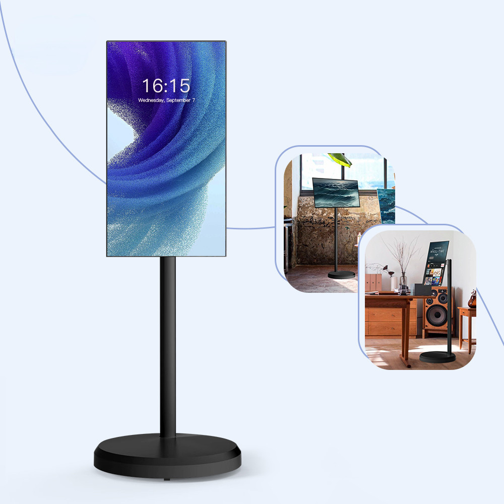 Black 4GB+64GB Smart Display 21.5 Inch Battery-Power Android Portable TV In-cell Touch Screen Gym Ga