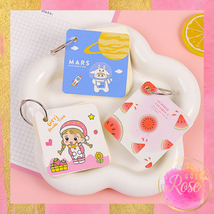 

ℛ - S6339 Notes Mini Kartun Lucu / Notepad Ring Kartun / Notepad Portable
