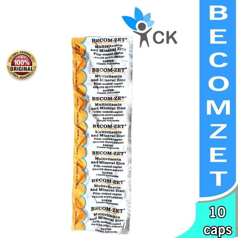 BECOM ZET STRIP ISI 10 multivitamin dan mineral untuk daya tahan tubuh