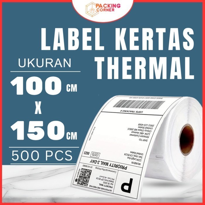 

promo ✨ -Kertas Sticker Thermal Label Resi Ekspedisi 500 pcs 100x150 10x15 cm - 500pcs-ROLL