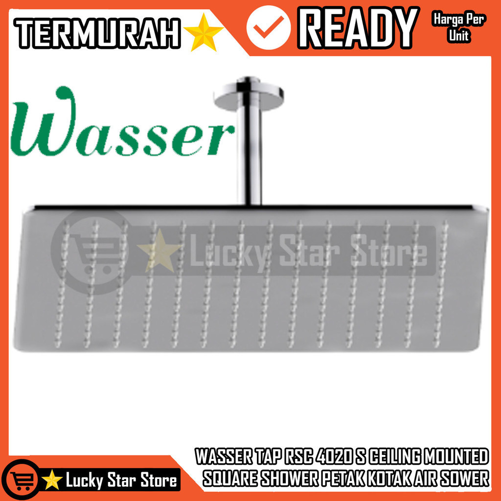 Shower Wasser Tap Rsc 4020 S Ceiling Mounted Sower Shawer Square Petak Kotak Set Keran Pancuran Gant