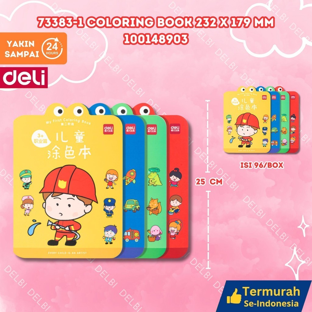 

Deli Children Coloring Book Buku Mewarnai 73383-1 COLORING BOOK 232X179 MM