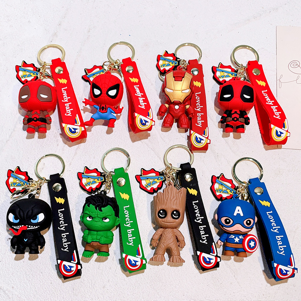 Classic Iron Man, Captain America Spider Man Annihilation Iron Man 3D Doll Car Keychain Pendant Orna