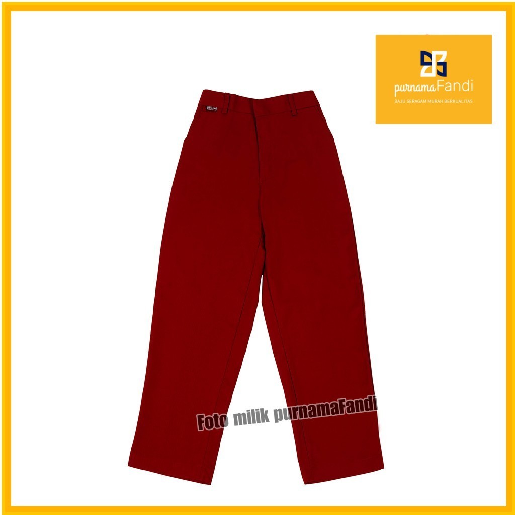 Seragam SD Purnama Celana Panjang Karet Merah
