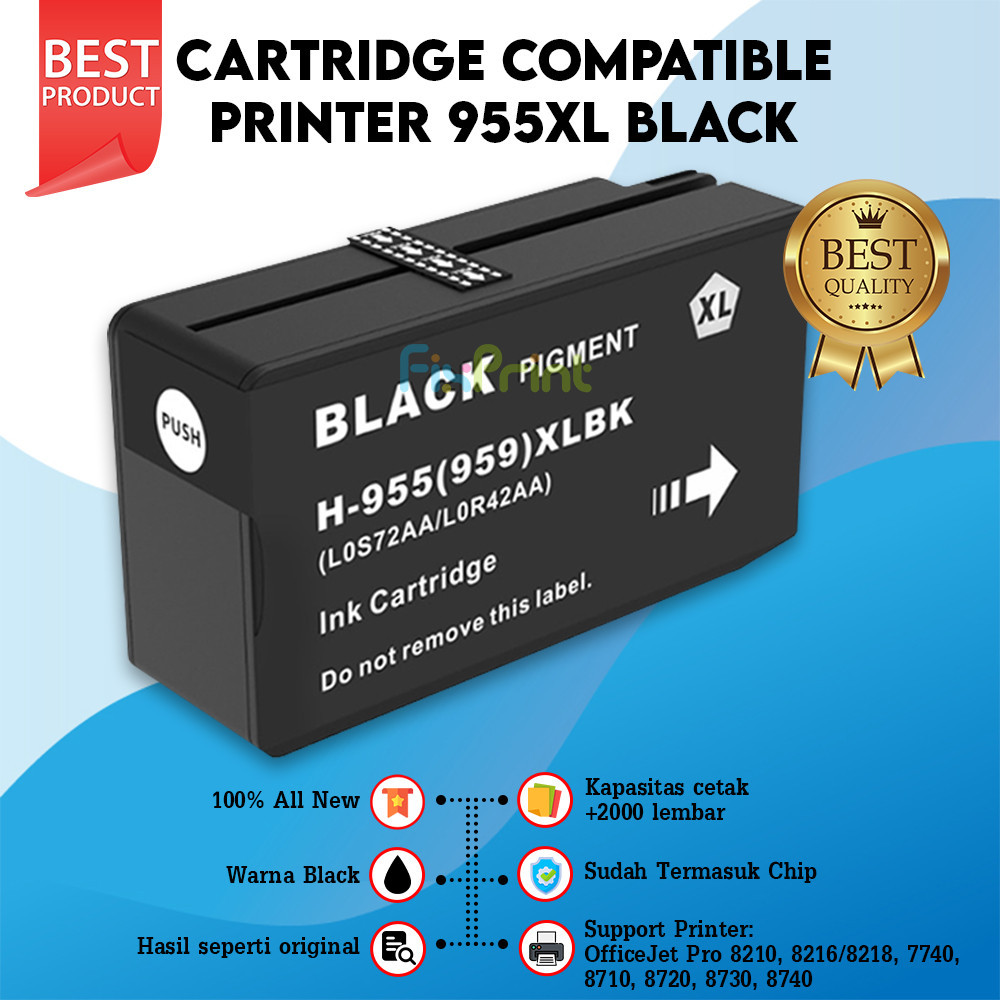 Cartridge Tinta HP 955XL 955 XL Compatible 7720 7740 8210 8740 8720