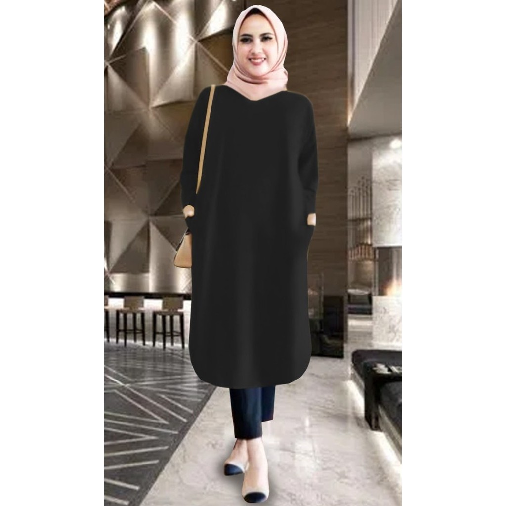 promo ✨ -TUNIK POLOS /TUNIK KEKINIAN / TUNIK MURAH / TUNIK KAOS /TUNIK NITA - tosca, XL