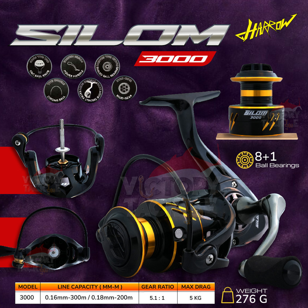 REEL PANCING HARROW SILOM POWER HANDLE METAL BODY 3000 4000 5000 6000 Victory Fishing Mall