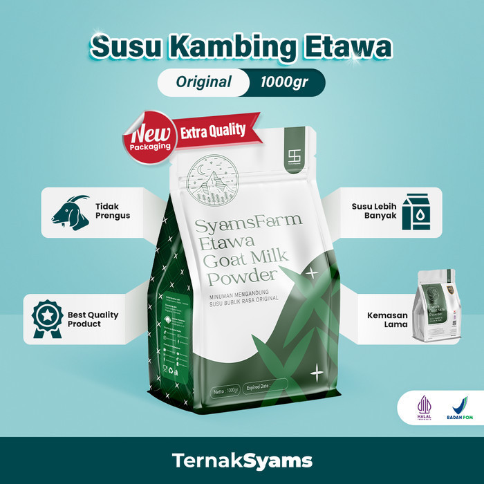 

TERJUAL premium susu kambing etawa bubuk syams 1000 gram pure