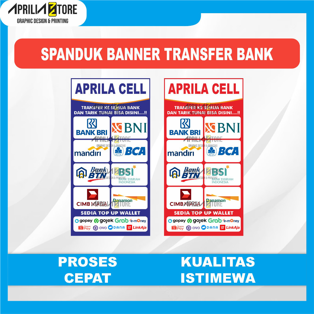 Cetak Spanduk Banner Transfer Bank Agen Brilink Custom