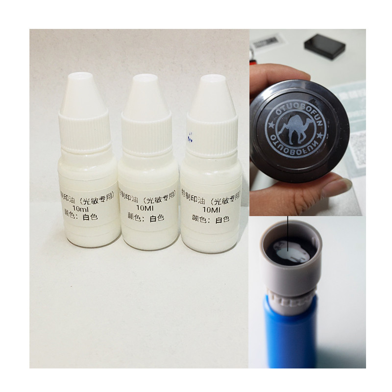 

10ml White Flash Refill Ink Inking Photosensitive Stamp Oil for Wood Paper Wedding Scrapbooking Make Seal DIY Craft
