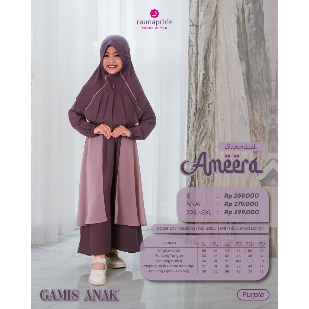 Sarimbit Ameera Gamis Anak Perempuan By Rauna