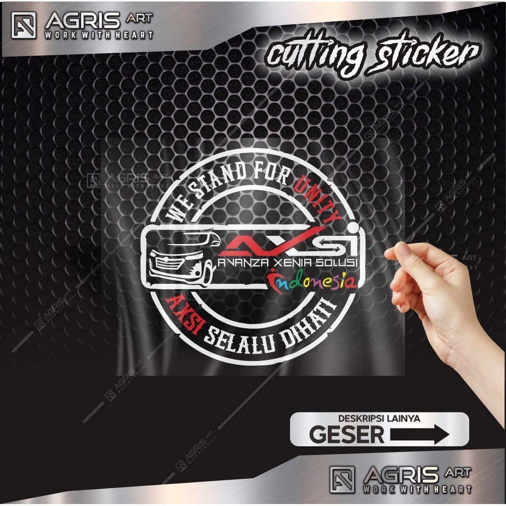 cutting sticker stiker axsi model bulat anti luntur bahan reflektif nyala malam hari