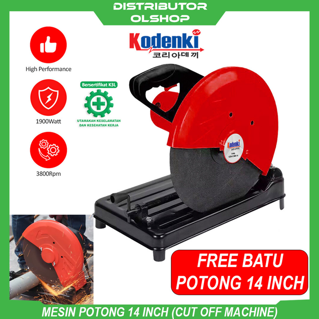 Mesin Potong Besi 14 Inch Cut Off Cutting Wheel Gerinda Duduk Gergaji Gurinda Besi Metal Alumunium K