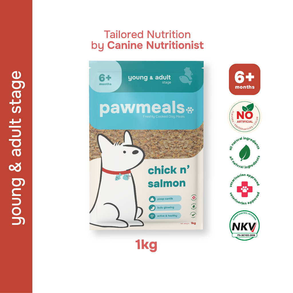 QP20SM Pawmeals Chickn' Salmon Cooked Dog Food - 1kg